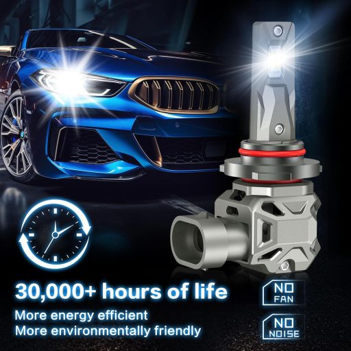 Kit înlocuire becuri auto LED AUXIRACER HB3/9005, 3000LM, 120W, 6500K, alb, fără erori.