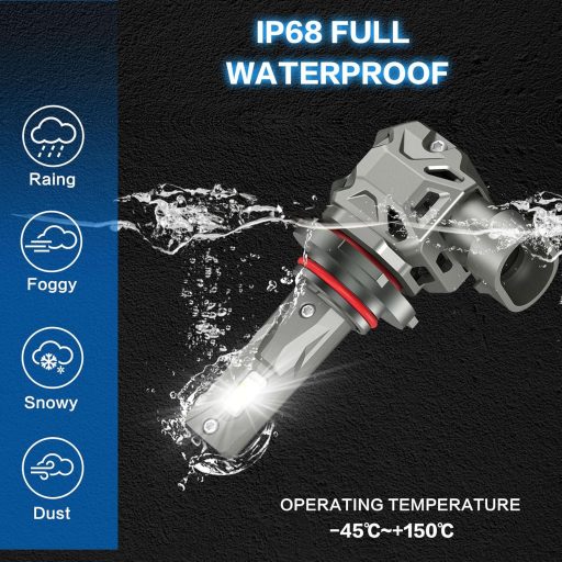 Kit înlocuire becuri auto LED AUXIRACER HB3/9005, 3000LM, 120W, 6500K, alb, fără erori.