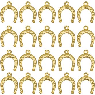  SUNNYCLUE 120 kom Zlatna Potkovica Privjesci Zapadni Kauboj Vintage Izrada Nakita Sretni Amuleti za Ogrlice