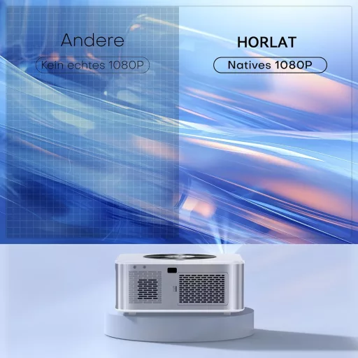 HORLAT 28000 Lumen 4K Projektor - WiFi 6, Bluetooth 5.2, Automatikus Keystone Korrekció, 50% Zoom, Android TV Rendszer, Otthoni Mozi és Okos