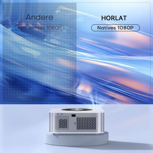 HORLAT 28000 Lumen 4K Projektor - WiFi 6, Bluetooth 5.2, Automatikus Keystone Korrekció, 50% Zoom, Android TV Rendszer, Otthoni Mozi és Okos