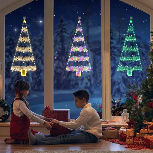 Vianočná svetelná reťaz Geemoo 81 cm, dekoratívne osvetlenie, 8 režimov, teplá biela, na okná a dvere