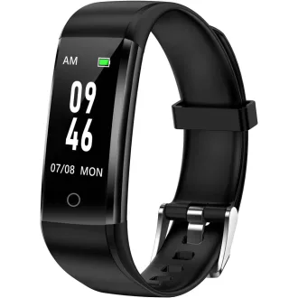   GRV Lépésszámláló Óra Vízálló Fitness Tracker Kalória Alvásmonitor Férfi Női - Black