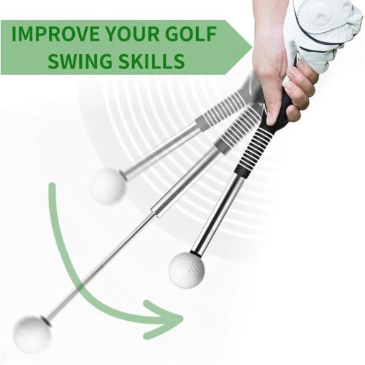 SUBORAWOS Skladací golfový trenažér švihu - Teleskopický nástroj na zlepšenie techniky úderu pre mužov, tréning sily a rýchlosti, zahrievací
