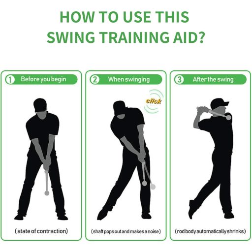 SUBORAWOS Skladací golfový trenažér švihu - Teleskopický nástroj na zlepšenie techniky úderu pre mužov, tréning sily a rýchlosti, zahrievací