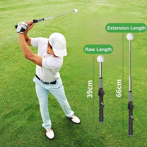 SUBORAWOS Skladací golfový trenažér švihu - Teleskopický nástroj na zlepšenie techniky úderu pre mužov, tréning sily a rýchlosti, zahrievací