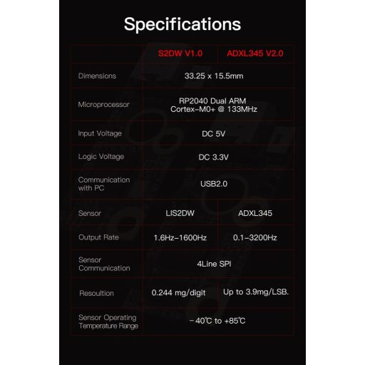 Senzor akcelerometra BIGTREETECH ADXL345 V2.0 pre 3D tlačiarne USB