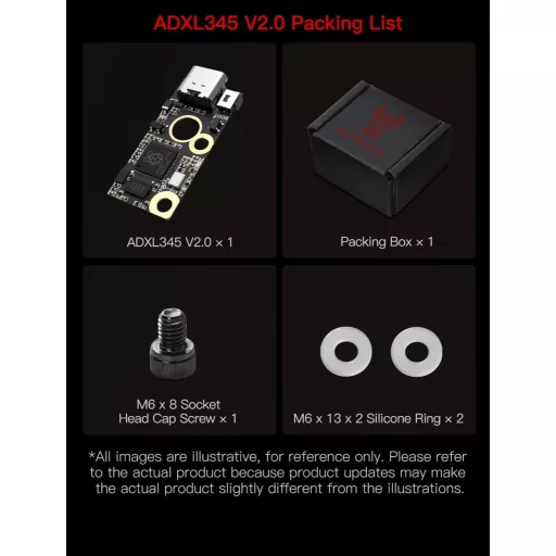 BIGTREETECH ADXL345 V2.0 Gyorsulásmérő Szenzor 3D Nyomtatóhoz USB