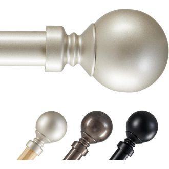   Deconovo Állítható Függönyrúd 77-122 cm - 25 mm Átmérőjű Rozsdamentes Acél Karnis Fali Rögzítéssel, Ezüst, Nehéz Függönyökhöz, Szerszám Nélk