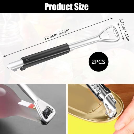 HFDONGL Állítható Konzervnyitó és Csavaros Fedélnyitó Szett - 2 db Üvegnyitó Csúszásgátló Gumival Időseknek, Gyenge Kezűeknek, Konyhai Segéd