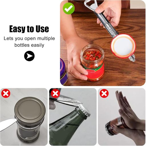 HFDONGL Podesivi otvarač konzervi i set otvarača poklopaca - 2 otvarača za staklenke s protukliznom gumom za starije osobe, osobe sa slabim rukama, kuhinjsko pomagalo