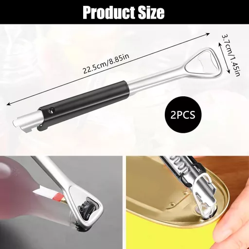 HFDONGL Nastaviteľný otvárač na konzervy a súprava na otváranie skrutkovacích viečok - 2 ks otváračov na fľaše s protišmykovou gumou pre seniorov, osoby so slabými rukami, kuchynský pomocník