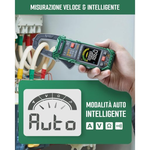 Multimetru digital cu clește TESMEN TCM-300A, măsurare tensiune/curent AC/DC, NCV, termometru