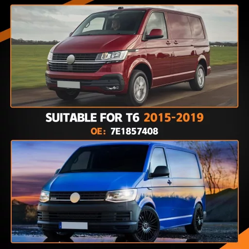 Oglindă retrovizoare dreapta Kistrba pentru VW T6 modele 2015-2019 - Electrică, încălzită, cu sticlă convexă, compatibilă OEM 7E1857408