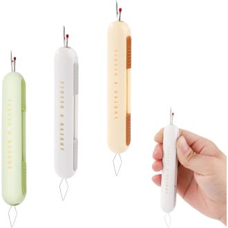   NQEUEPN 3 kom. 2-u-1 Uvlačivač konca i paralica - Multifunkcionalni pribor za šivanje, ručni rad, pletenje, vezenje - Žuta, Zelena, Siva