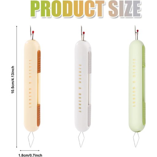 NQEUEPN 3 kom. 2-u-1 Uvlačivač konca i paralica - Multifunkcionalni pribor za šivanje, ručni rad, pletenje, vezenje - Žuta, Zelena, Siva