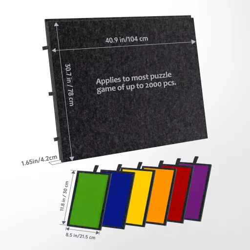 Lavievert Összecsukható Puzzle Tábla 2-in-1 Állvánnyal, Dönthető Kirakós Asztal 6 Fiókkal, Filc Felülettel, Hordozható Puzzle Tároló 2000 Da