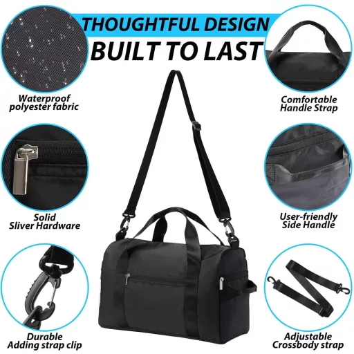 DAYGOS Nepremokavá športová taška čierna na tréning, plávanie, fitness a cestovanie