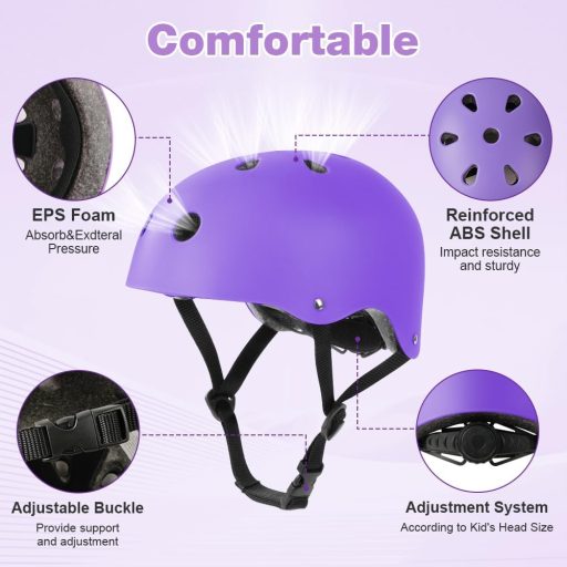 Cască de protecție pentru copii Flintronic, 2-13 ani, băieți și fete, reglabilă, pentru skateboard și ciclism