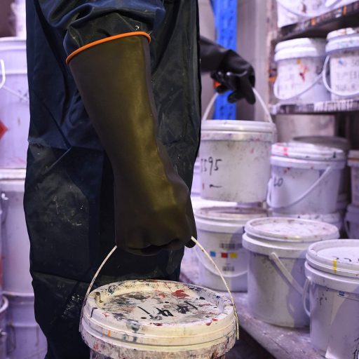 Mănuși de protecție chimică MIN-XL, fără latex, rezistente la acizi și baze, 45 cm, negre