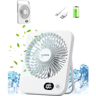   Prenosný stolný ventilátor ILLUMYN, USB nabíjanie, tichý, skladací