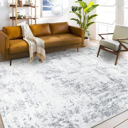 Koberec Capslpad Sivý Abstraktný 160x230 cm - Protišmykový Koberec s Krátkym Vlasom z Umelého Vlna na Dekoráciu Obývačky, Spálne, Kancelárie - Prateľný M