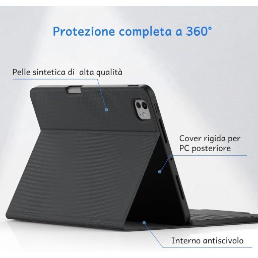 CACOE iPad Pro 11 M4 Billentyűzetes Tok 7 Szín Háttérvilágítás Touchpad Wireless