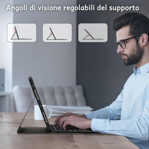 CACOE iPad Pro 11 M4 Billentyűzetes Tok 7 Szín Háttérvilágítás Touchpad Wireless