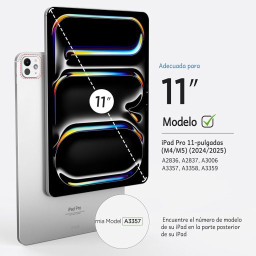 CACOE iPad Pro 11 M4 Billentyűzet Tok 7 Szín Háttérvilágítás Érintőpad Fekete