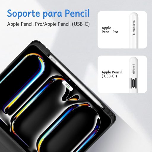 CACOE iPad Pro 11 M4 Billentyűzet Tok 7 Szín Háttérvilágítás Érintőpad Fekete