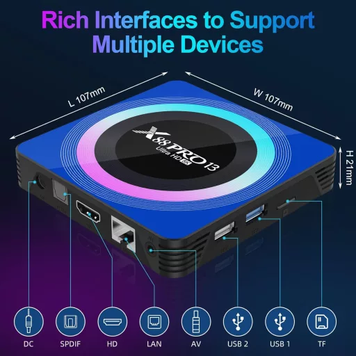 IDEALROYAL Android 13 TV Box 4GB RAM 32GB ROM 8K HDR RK3528 Dual WiFi