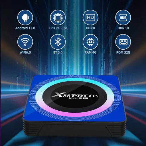IDEALROYAL Android 13 TV Box 4GB RAM 32GB ROM 8K HDR RK3528 Dual WiFi