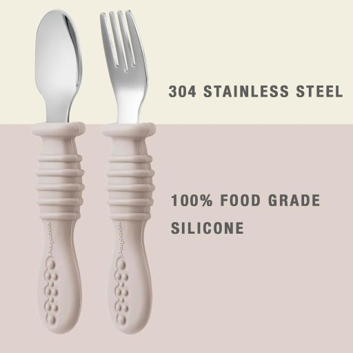 PandaEar 6 részes gyerekevőeszköz szett rozsdamentes acél silikonfogantyúval