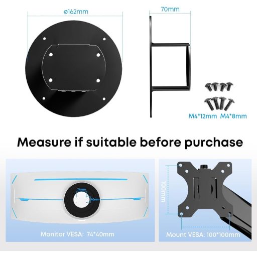 PUTORSEN VESA adapter Samsung Odyssey G9 Neo G9 CRG9 CHG9 monitorhoz 100x100