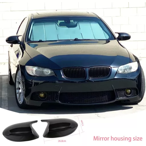 TOOSOAR Fényes Fekete Tükörház BMW 3-as E90/E91/E92/E93 2009-2012 Sporty Tuning