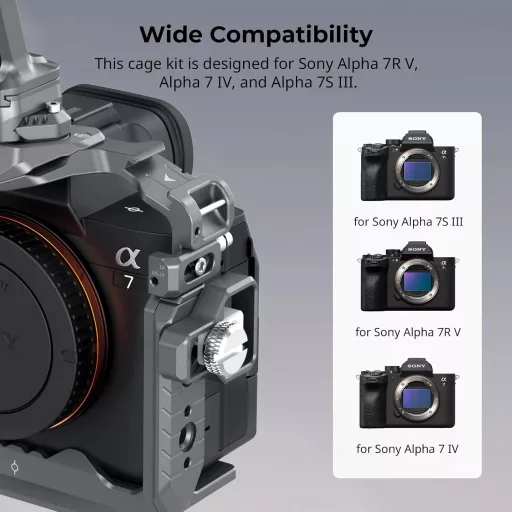 SMALLRIG Sony A7R V/A7 IV/A7S III kamera kalitka gyorscsatlakozóval és fogantyúkkal