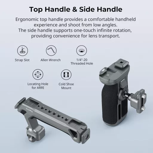 SMALLRIG Sony A7R V/A7 IV/A7S III kamera kalitka gyorscsatlakozóval és fogantyúkkal