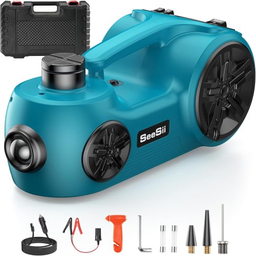 Cric Auto Hidraulic Seesii 5T 3T 2T - 3 în 1 Electric 12V Cu Pompă de Umflat Anvelope și Lumină LED pentru Mașini, SUV-uri, MPV-uri și Furgonete