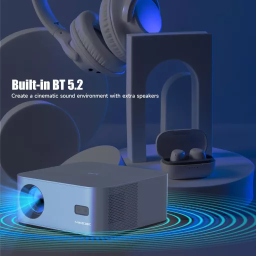 Magcubic 1080P Full HD Projektor Netflix Támogatással, 5G WiFi Bluetooth 5.2, 550 ANSI Autofókusz Hordozható Otthoni Mozi Vetítő