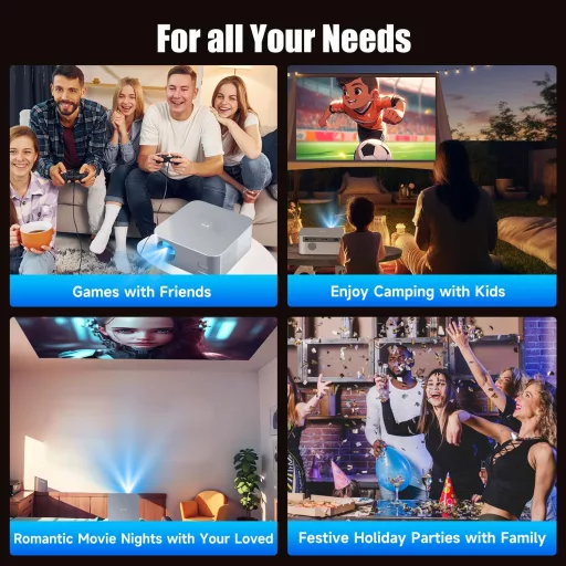 Magcubic 1080P Full HD Projektor Netflix Támogatással, 5G WiFi Bluetooth 5.2, 550 ANSI Autofókusz Hordozható Otthoni Mozi Vetítő