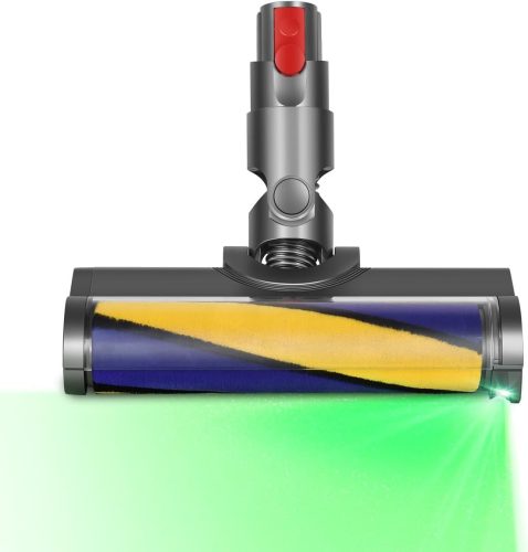 Cap aspirator moale cu role DrRobor pentru aspiratorul Dyson V12 Detect Slim - Perie electrică cu LED pentru podele dure, praf invizibil