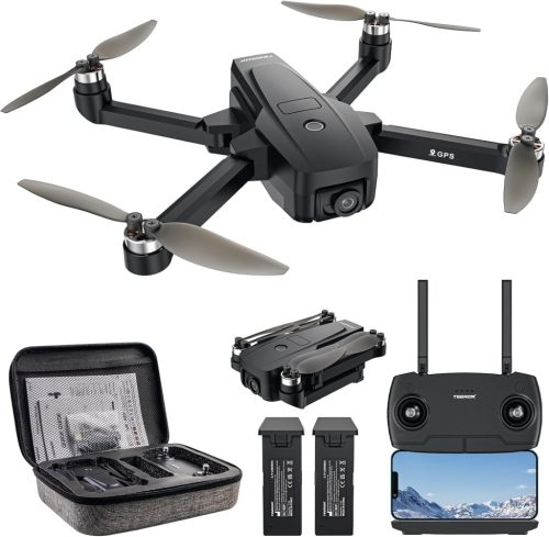 TEEROK T18S GPS Drón 4K Kamerával, 5G Átvitel, 500m Hatótáv, Automatikus Visszatérés, Követés Funkcióval, Kefe Nélküli Motor, 2 Akkumulátor,