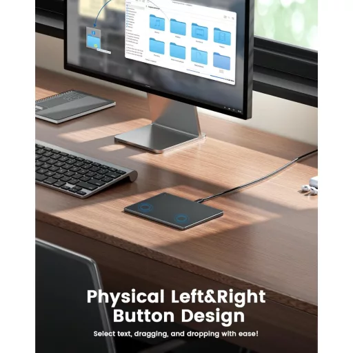 seenda Érintőpad Mac és Windows Rendszerekhez - Precíziós Fém Trackpad Multi-Touch Vezérléssel, Vezetékes Touchpad MacBook/PC/Laptop Eszközö