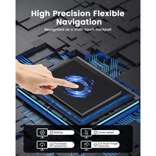 seenda Érintőpad Mac és Windows Rendszerekhez - Precíziós Fém Trackpad Multi-Touch Vezérléssel, Vezetékes Touchpad MacBook/PC/Laptop Eszközö