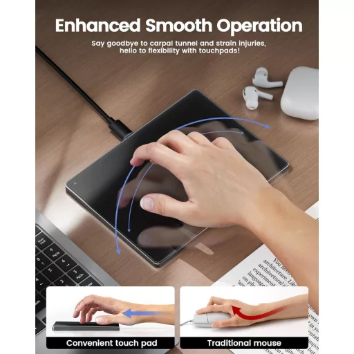 seenda Érintőpad Mac és Windows Rendszerekhez - Precíziós Fém Trackpad Multi-Touch Vezérléssel, Vezetékes Touchpad MacBook/PC/Laptop Eszközö