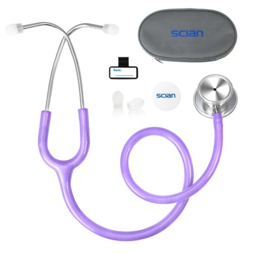 Stetoscop SCIAN cu două capete pentru medici și asistente - Fonendoscop cardiologic din oțel inoxidabil cu accesorii și geantă de transport - Sidef