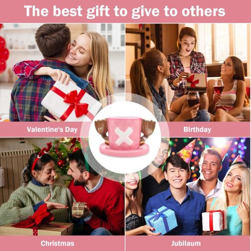 Keramický hrnček MeYuxg Chopper Anime s ružovým klobúkom ako darček