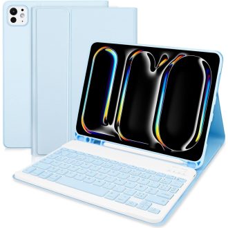   TENGWUDZ iPad Pro 11 Tipkovnica Futrola 2024 Plava Bluetooth Bežična