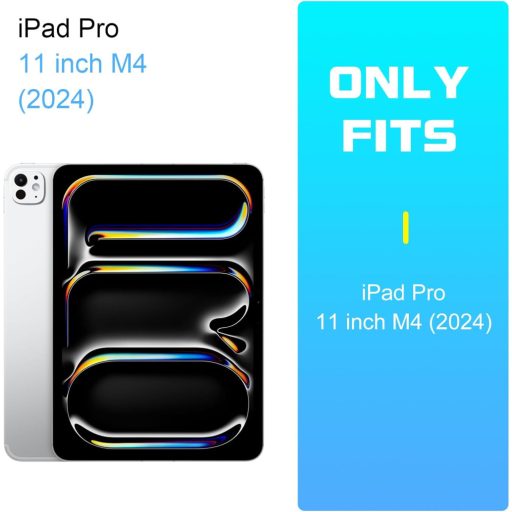 Tastatură Bluetooth Wireless TENGWUDZ Albastră pentru iPad Pro 11" 2024, cu husă.