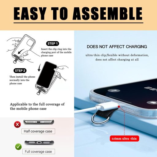 Univerzálna retiazka na telefón Orvifuly, s nastaviteľnou dĺžkou a kovovou karabínkou